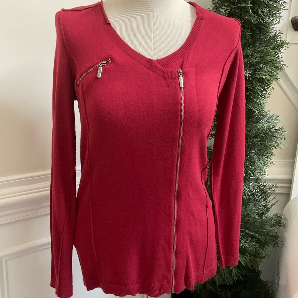 ORLY Red Long Sleeve Top Size M